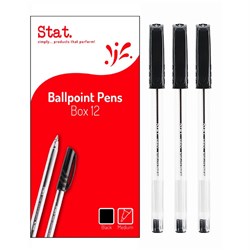 Stat Ballpoint Pen Stick 1.0mm Black Pack of 12_2
